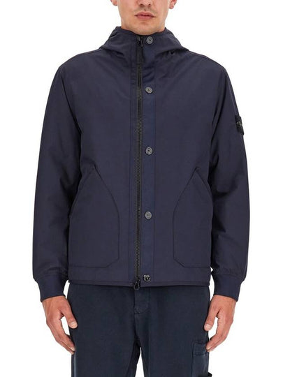 Soft Shell-R E.Dye Pure Insulation Technology Recycled Polyester Primaloft Hooded Jacket Navy - STONE ISLAND - BALAAN 2