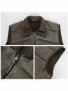 Panel Suede Quilted Padding Vest Dark Olive - TOM FORD - BALAAN 6