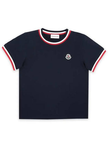 Kids Logo Patch Short Sleeve Navy 8C00018 83907 778 8 10A - MONCLER - BALAAN 1