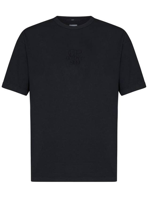 20/1 Jersey Boxy Logo Short Sleeve T-Shirt Black - CP COMPANY - BALAAN 2