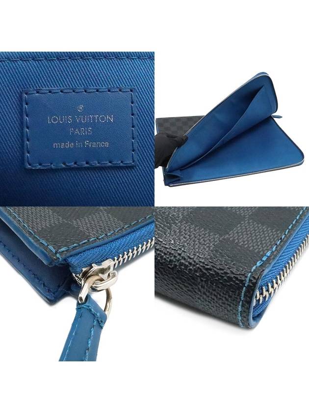 Women s Louis Vuitton N64032 Damier Graphite Canvas Blue Pochette Jour GM Clutch gt Pouch Gangbuk used luxury goods - LOUIS VUITTON - BALAAN 8