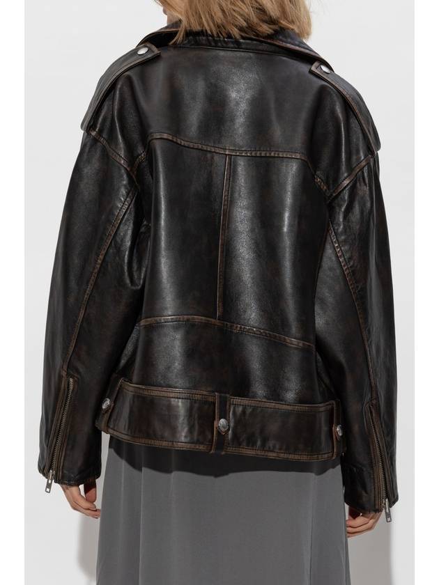 STAND STUDIO Leather Jacket Lsobelle, Women's, Brown - STAND STUDIO - BALAAN 4