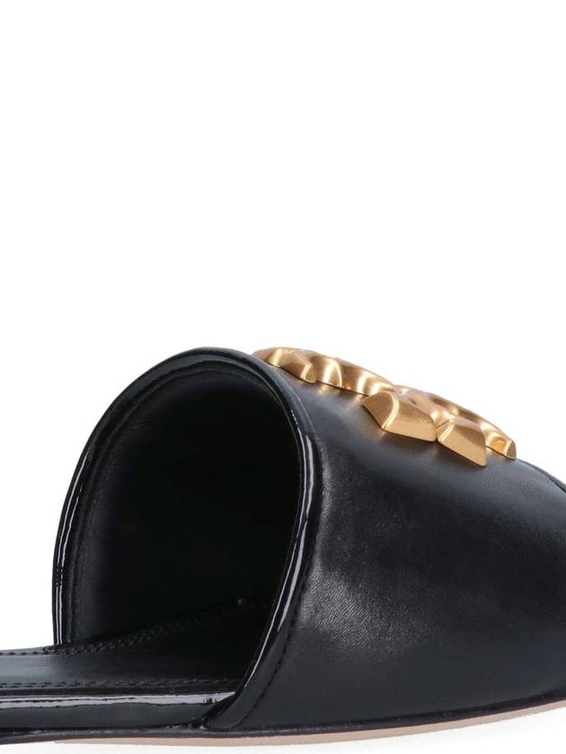 Logo Eleanor Slippers Black - TORY BURCH - BALAAN 5