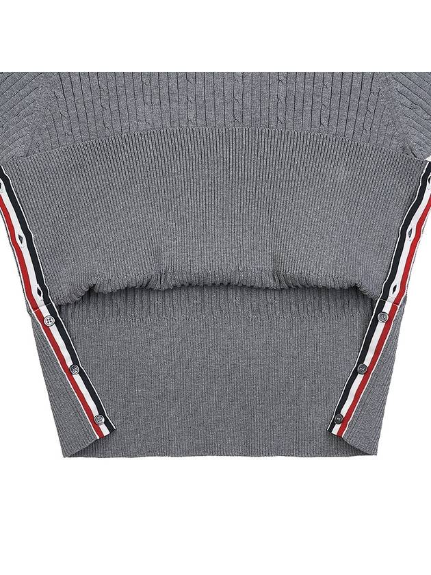 Baby Cable Cotton 4 Bar Crew Neck Knit Top Grey - THOM BROWNE - BALAAN 11