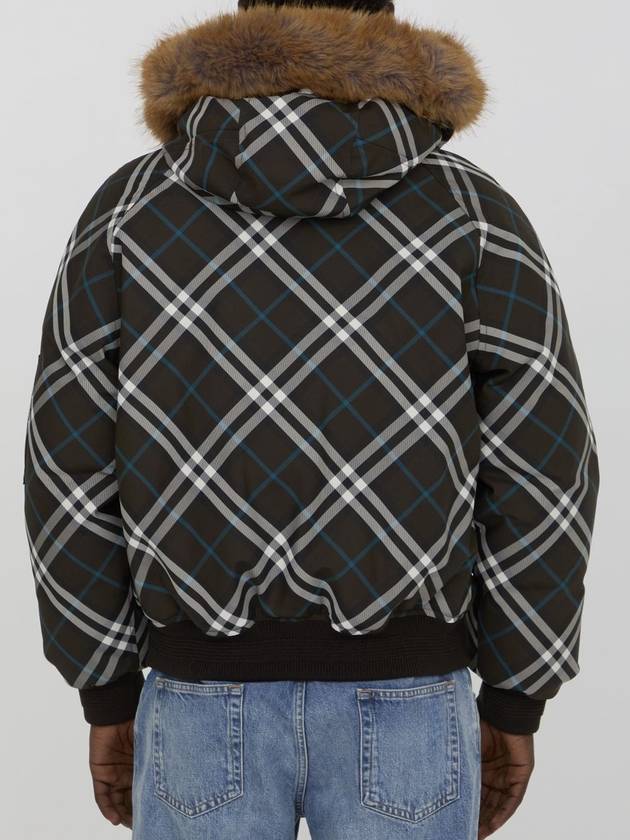 Faux Fur Trim Check Hooded Bomber Jacket Snug - BURBERRY - BALAAN 3