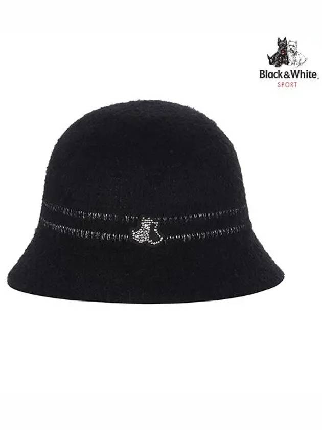 Cubic Logo Fixed Yarn Hat 8613LXAHBLACK - BLACK&WHITE - BALAAN 1