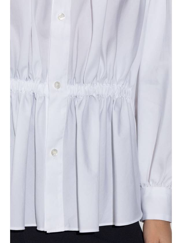 Comme Des Garçons Noir Kei Ninomiya Shirt With Decorative Drapings, Women's, White - COMME DES GARCONS - BALAAN 5