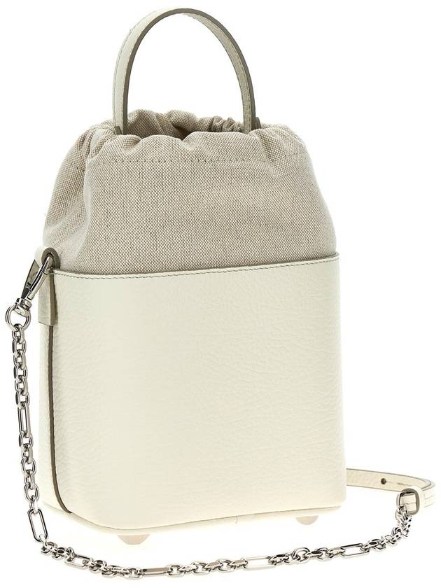 5AC Number Logo Texture Leather Bucket Bag Ivory - MAISON MARGIELA - BALAAN 3