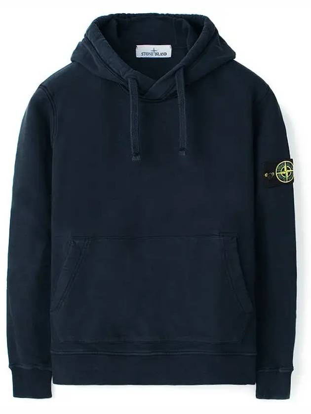 Wappen Patch Cotton Fleece Hoodie Navy - STONE ISLAND - BALAAN 2