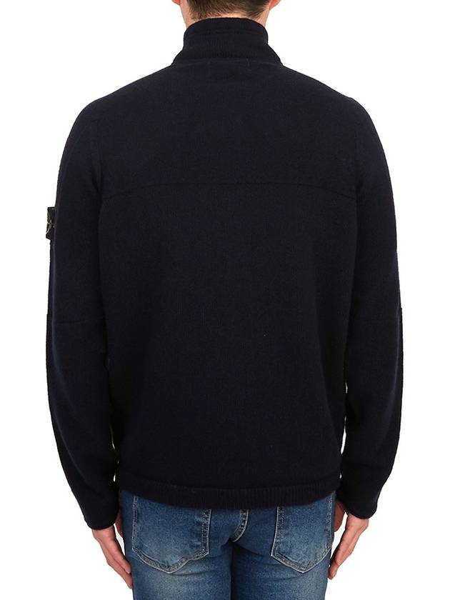 Wappen Patch Lambswool Half-Zip Knit Top Navy - STONE ISLAND - BALAAN 5