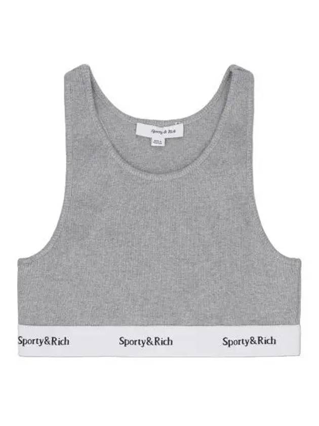 Serif Logo Sports Bra Gray - SPORTY & RICH - BALAAN 1