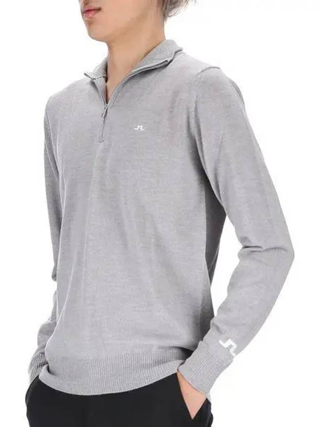 Kian Half Zip-Up Knit Top Melange Grey - J.LINDEBERG - BALAAN 2