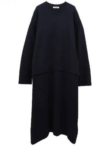 Layered wool midi dress 270658 - JIL SANDER - BALAAN 1