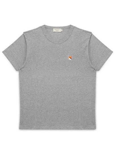 Fox Head Patch Short Sleeve T-Shirt Grey - MAISON KITSUNE - BALAAN 2