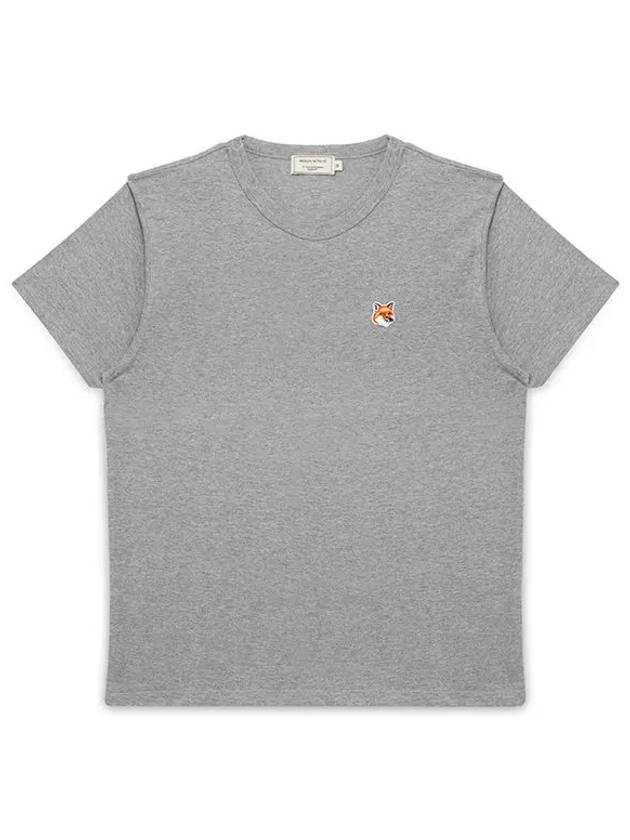 Fox Head Patch Short Sleeve T-Shirt Grey - MAISON KITSUNE - BALAAN 2