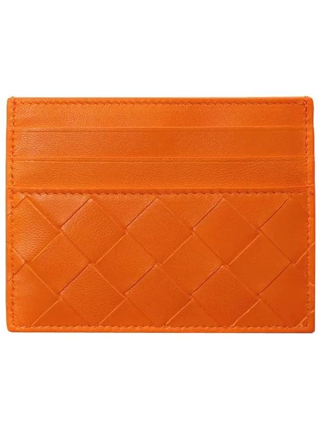 Intrecciato Leather Card Wallet Orange - BOTTEGA VENETA - BALAAN 3