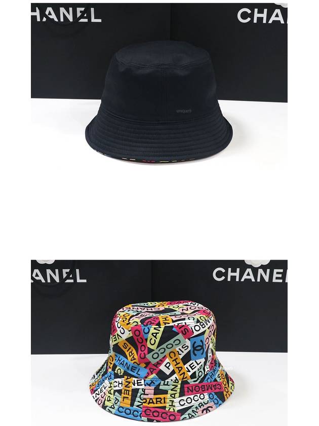 CC logo doublesided reversible bucket hat black - CHANEL - BALAAN 3