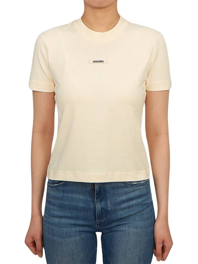 Le Gros Grain Short Sleeve T-Shirt Light Beige - JACQUEMUS - BALAAN 4