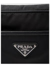 Re-Nylon Saffiano Leather Triangle Logo Cross Bag Black - PRADA - BALAAN 7