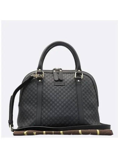 449663 Black Leather Micro Cima Dome M Size Tote Bag Shoulder Strap - GUCCI - BALAAN 1