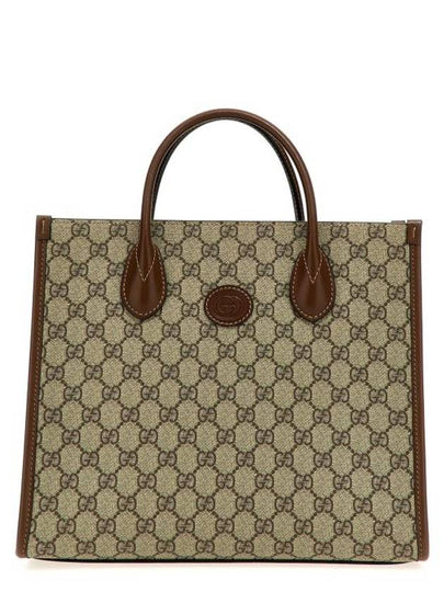 GG Small Tote Bag Beige Ebony - GUCCI - BALAAN 2