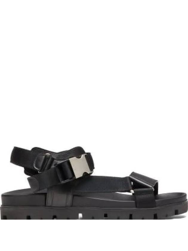 Sporty Leather Re-Nylon Tape Sandals Black - PRADA - BALAAN 2