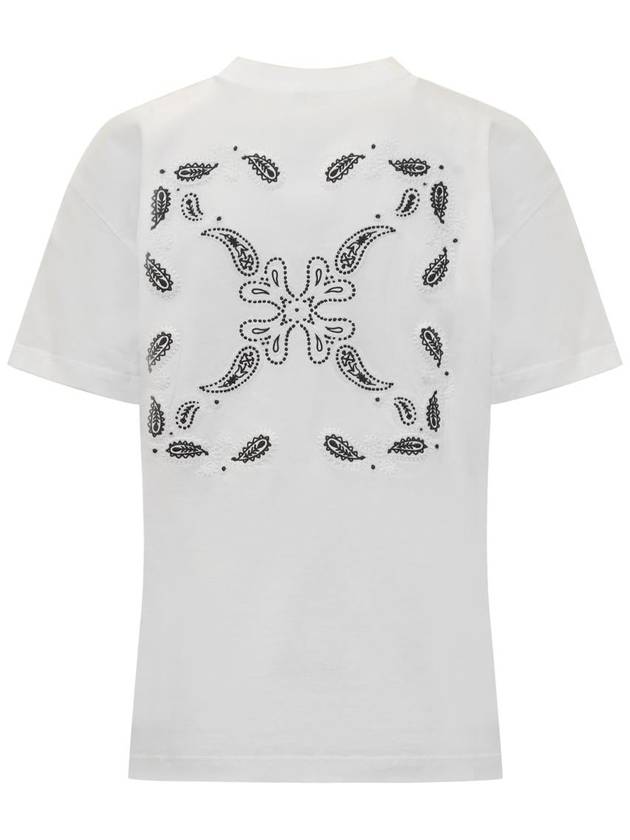 Arrow Embroidered Cotton Short Sleeve T-Shirt White - OFF WHITE - BALAAN 3