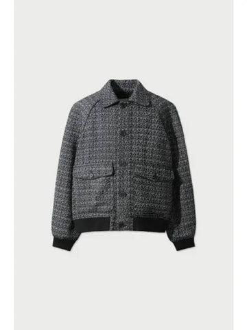 Leather trimming varsity jacket tweed IQUAA24701BKX - IRO - BALAAN 1