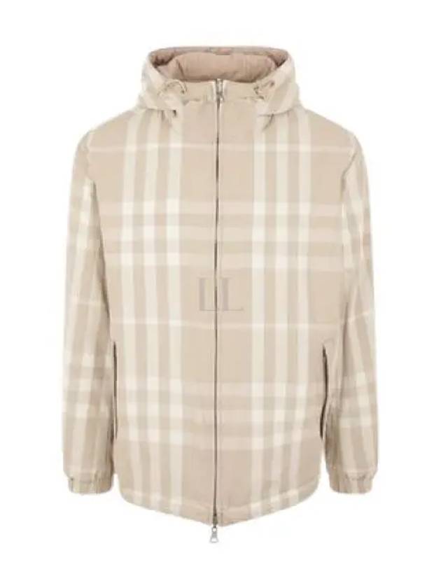 Check Nylon Reversible Hooded Jacket Soft Fawn - BURBERRY - BALAAN 2