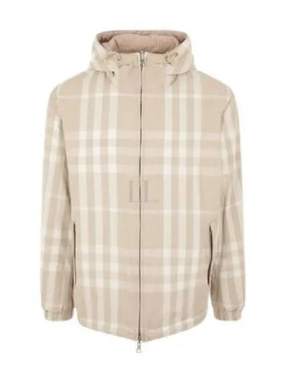 Check Nylon Reversible Hooded Jacket Soft Fawn - BURBERRY - BALAAN 2