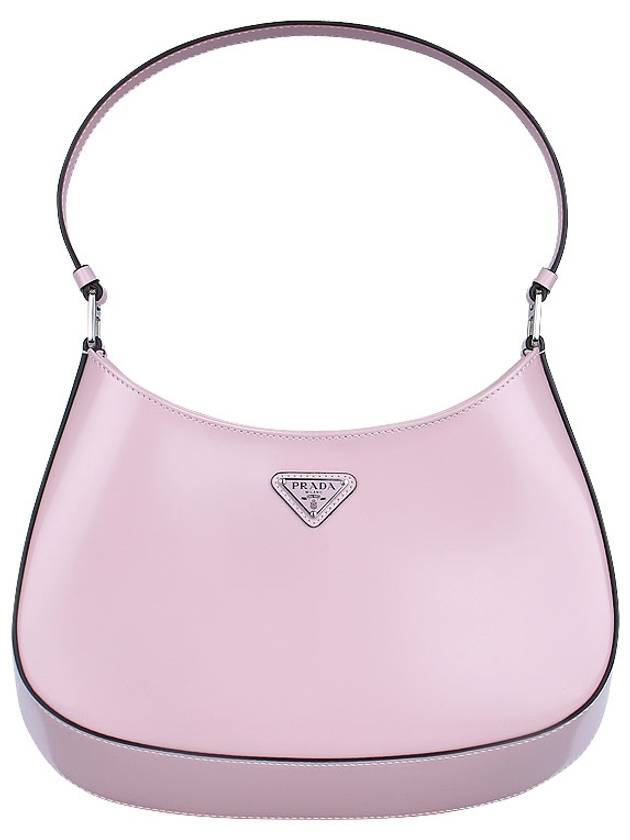 Triangular Logo Cleo Brushed Leather Shoulder Bag Pink - PRADA - BALAAN 3