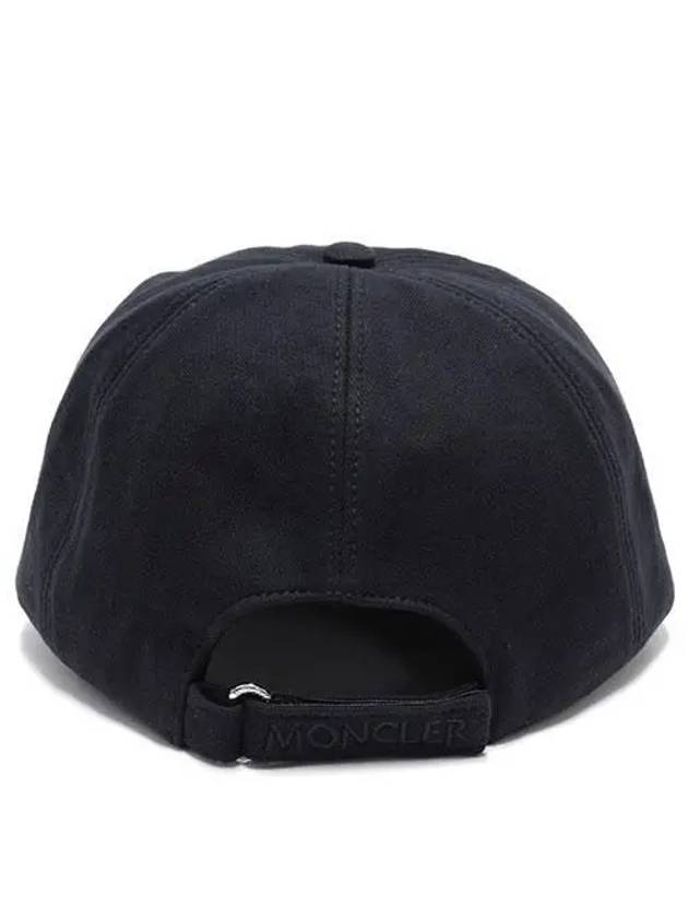 Fleece Logo Patch Cotton Baseball Ball Cap Navy - MONCLER - BALAAN 5