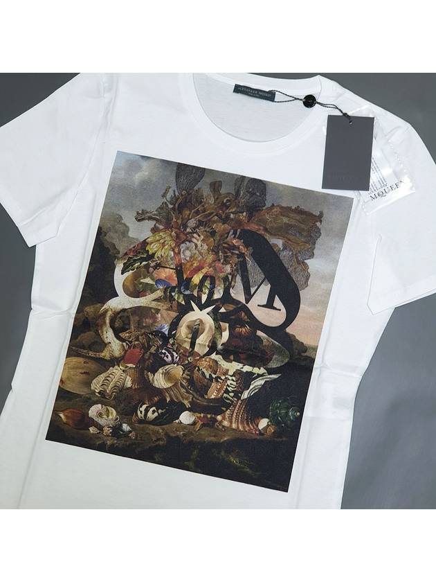 Women's Print Short Sleeve T-Shirt White - ALEXANDER MCQUEEN - BALAAN 3