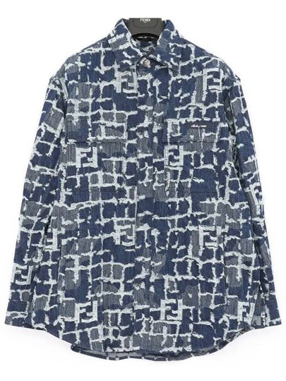 All Over Monogram Denim Jacket Blue - FENDI - BALAAN 2