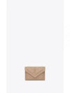 Gabi Logo Quilted Lambskin Card Wallet Beige - SAINT LAURENT - BALAAN 2