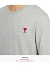 Chain Stitch Heart Logo Long Sleeve T-Shirt Grey - AMI - BALAAN 8