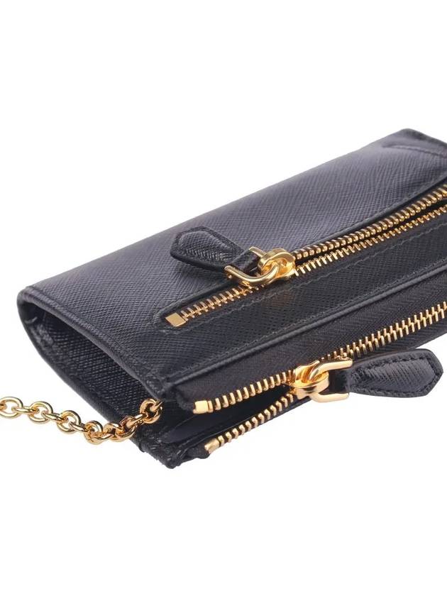 Saffiano Keychain Card Wallet Black - PRADA - BALAAN 3