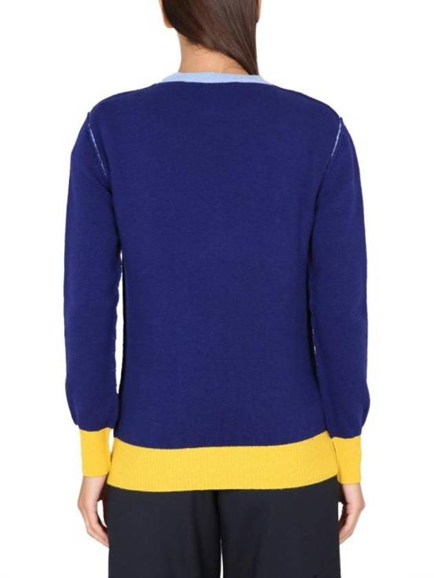 Logo Knit Top Blue - MARNI - BALAAN 4