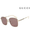 Eyewear Square Metal Sunglasses Brown - GUCCI - BALAAN.