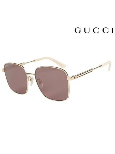 Eyewear Square Metal Sunglasses Brown - GUCCI - BALAAN 2