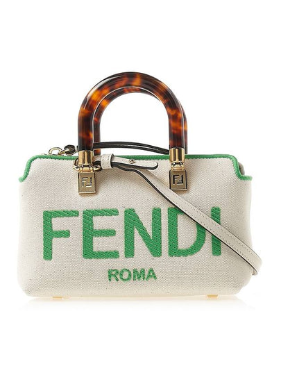 By The Way Small Canvas Tote Bag Green White - FENDI - BALAAN 2