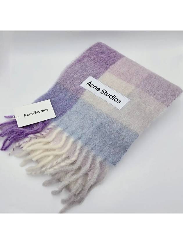 Mohair Check Scarf Belly Muffler CA0084 - ACNE STUDIOS - BALAAN 4