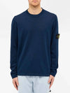 Men's Logo Wappen Crew Neck Knit Sweatshirt Navy - STONE ISLAND - BALAAN 4