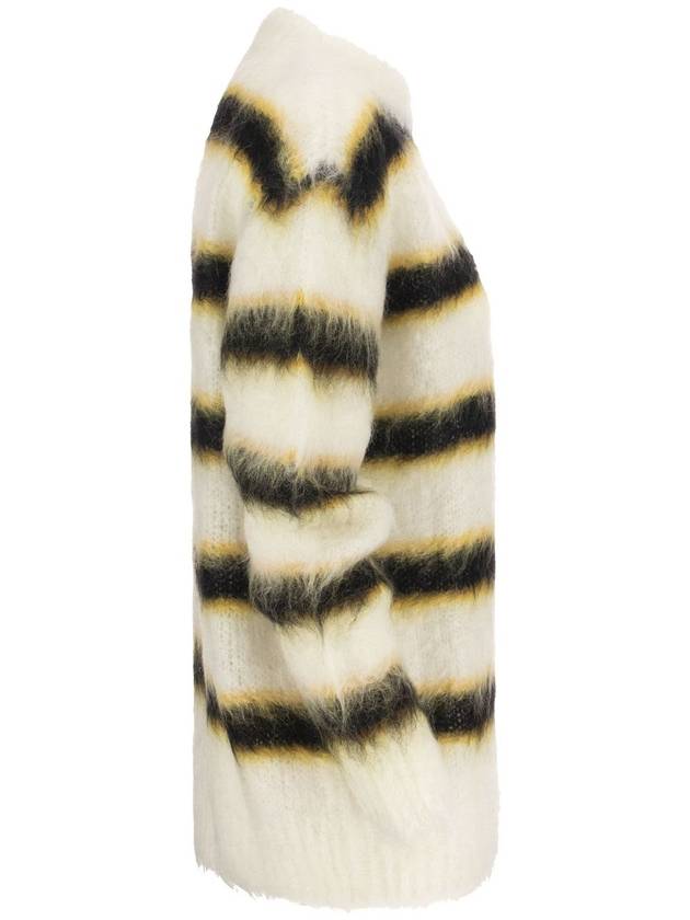 Mohair Striped Crew Neck Knit Top Cream - MARNI - BALAAN 4