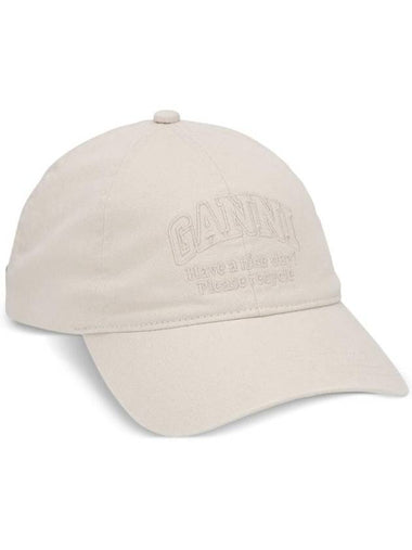 Embroidered Logo Ball Cap Ivory - GANNI - BALAAN 1