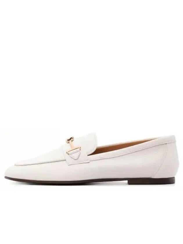 Women's Double T Logo Leather Loafers White - TOD'S - BALAAN 2