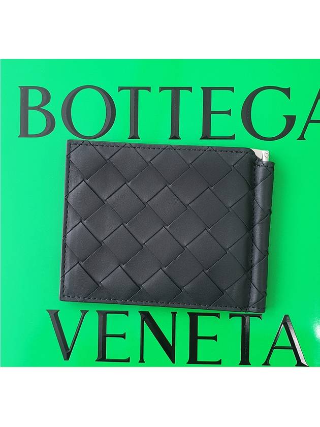 Intrecciato Bill Clip Card Wallet Black - BOTTEGA VENETA - BALAAN 3