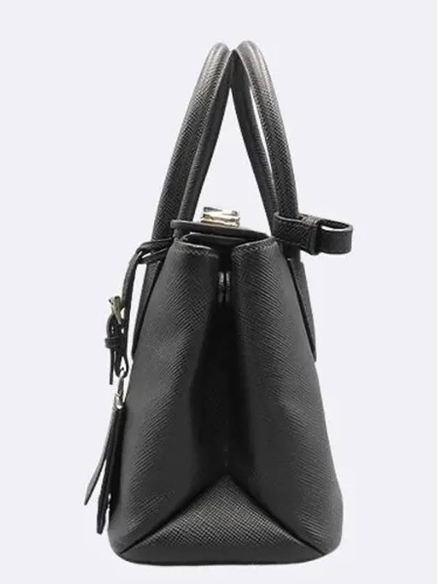 BN2823 Black Saffiano Leather Silver Logo Lock Tote Bag Shoulder Strap 2WAY - PRADA - BALAAN 2