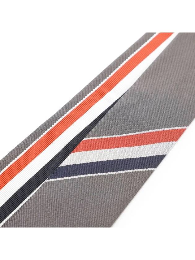 Men's Grosgrain Stripe Tie Dark Grey - THOM BROWNE - BALAAN 6