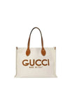 Print Medium Canvas Tote Bag Beige Brown - GUCCI - BALAAN 2